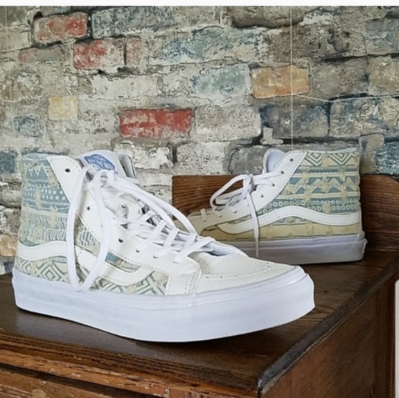 Vans Shoes - NEW VANS SK8-Hi Slim Aztec Print Denim Leather w7